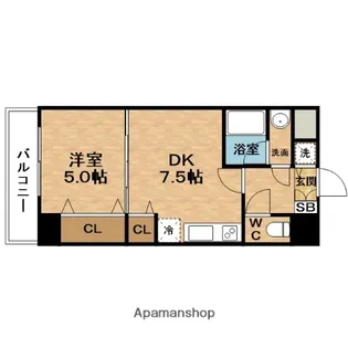 ONE ROOF FLAT FUKUSHIMA【5階】の間取り