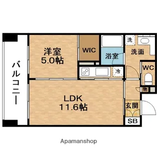 ベリスタ(BELISTA)北梅田【6階】の間取り