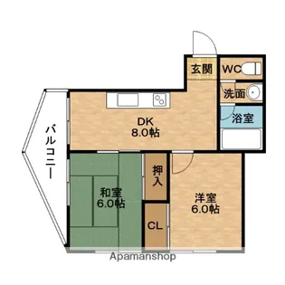 パインコート大淀【4階】の間取り