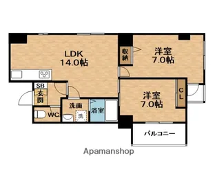 ヒルズ扇町【5階】の間取り