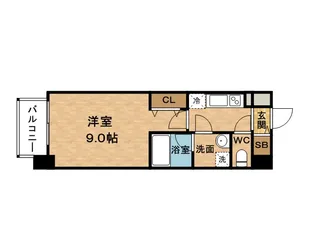 コンフォリア京町堀【0502号室】の間取り