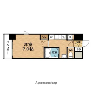 グランカリテ天神橋Ⅱ【13階】の間取り