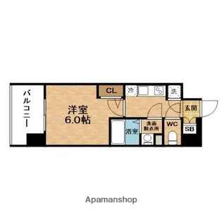 エスリード南森町【9階】の間取り