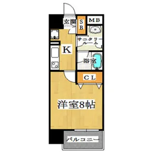 ディオレクレスト東心斎橋【9階】の間取り