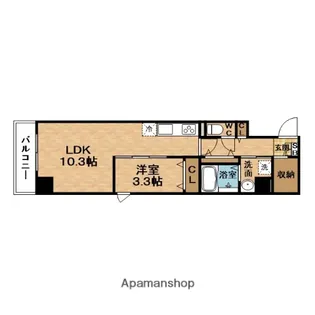 クレイン・レジデンス【6階】の間取り