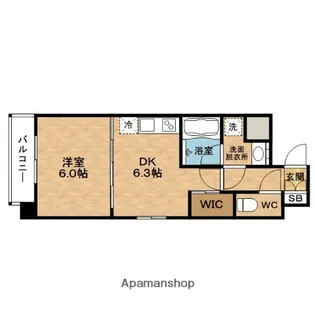 カバナ(CAVANA)梅田北【13階】の間取り