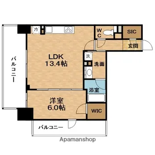 ザ・パークハビオ天満橋【9階】の間取り