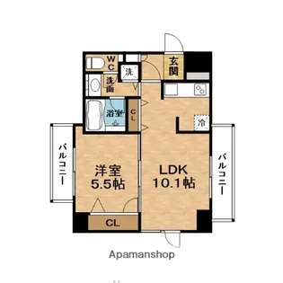 アスティオン梅田【10階】の間取り