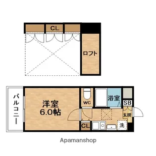 ESTEM COURT梅田茶屋町デュアルスペース【4階】の間取り