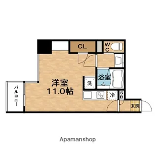 サンネクテール天満橋【8階】の間取り
