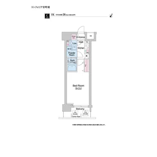 コンフォリア京町堀【0203号室】の間取り