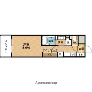 1Kの間取り画像