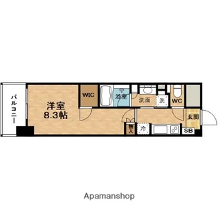 ザ・パークハビオ堂島【8階】の間取り