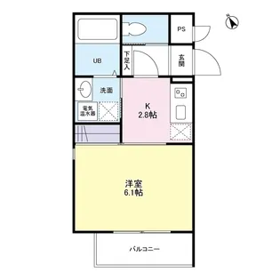 グリュック豊津【205号室】の間取り