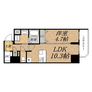 プレサンス堺筋本町駅前シェル【10階】の間取り