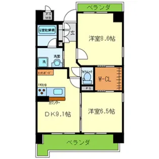 シャンテミキ【9階】の間取り