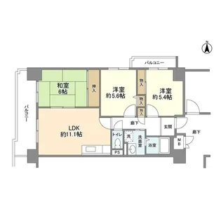 ル・アーブル東野田【5階】の間取り