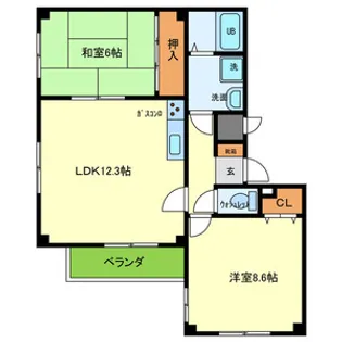シャトレー新大阪【2階】の間取り