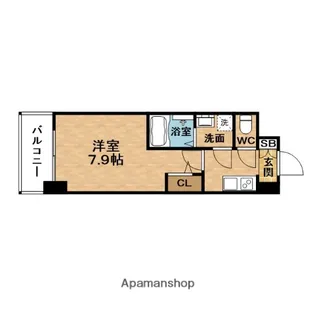 LA DOUCEUR(ラドゥセール)西天満【4階】の間取り