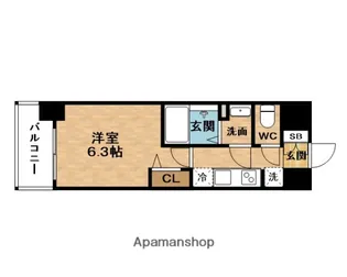 プレサンス淡路駅前【3階】の間取り