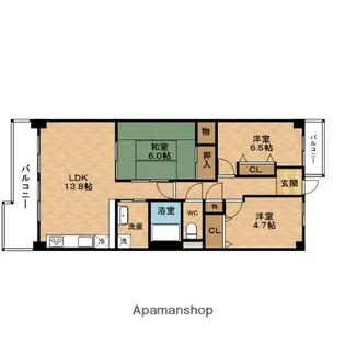 シティハイツ大淀2号棟【5階】の間取り