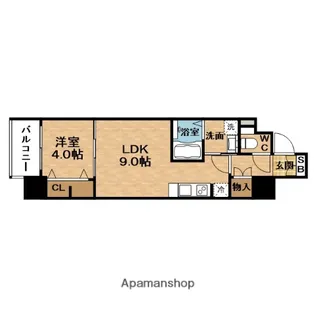 セオリー天神橋アベニール【9階】の間取り