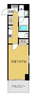 プレジール靱公園【406号室号室】の間取り