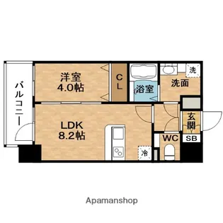 クリスタルグランツうめきた【10階】の間取り