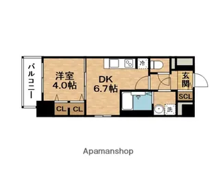 FIRSTFIORE福島野田Ⅱ(ファーストフィオーレ)【9階】の間取り