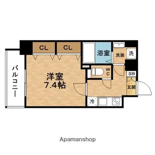 パークフラッツ野田阪神駅前【6階】の間取り