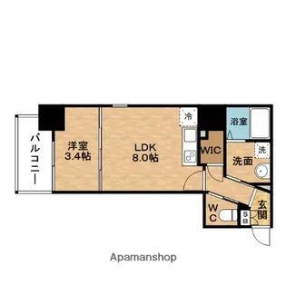 ADVANCE西梅田Ⅳエール(アドバンス)【8階】の間取り
