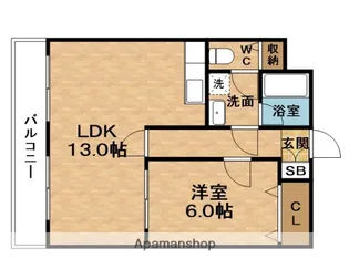 阪神ハイグレードマンション1番館【4階】の間取り