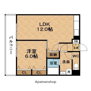 阪神ハイグレードマンション1番館【6階】の間取り