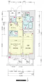 プレサンス南堀江ザ・センス【1404号室】の間取り