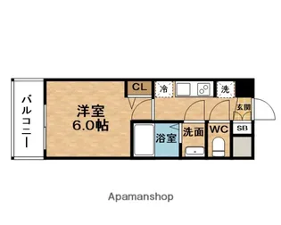 グランカリテ北梅田【5階】の間取り