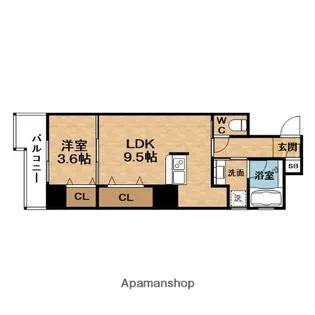 1LDKの間取り画像