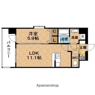 スプランディッド梅田北【6階】の間取り