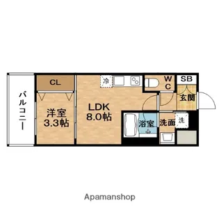SPLENDIDE中之島DUE(スプランディッド)【6階】の間取り