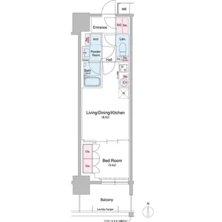 コンフォリア・リヴ北久宝寺Q【0602号室】の間取り