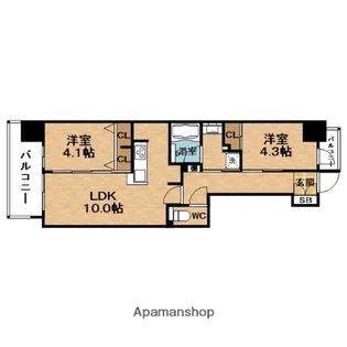 URBANEX同心Ⅱ(アーバネックス)【4階】の間取り