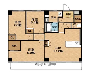 大拓ハイツ10【6階】の間取り