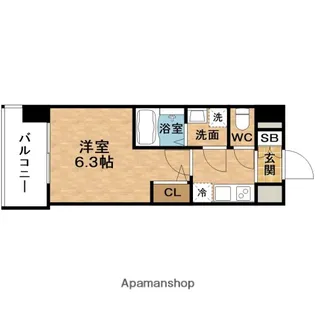 エスリードレジデンス大阪福島シティウエスト【9階】の間取り