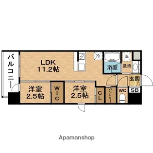 SERENⅠTEフラン梅田(セレニテ)【12階】の間取り