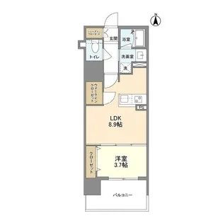 RJRプレシア南堀江【0202号室】の間取り