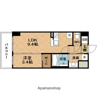 1LDKの間取り画像