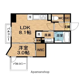 ソルティア大阪同心【3階】の間取り