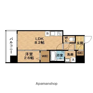 コンフォリア・リヴ南森町Ⅱ【9階】の間取り