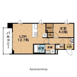 シーズンフラッツ中崎【9階】の間取り