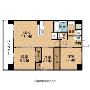 アーバネックス中崎町Ⅱ【11階】の間取り