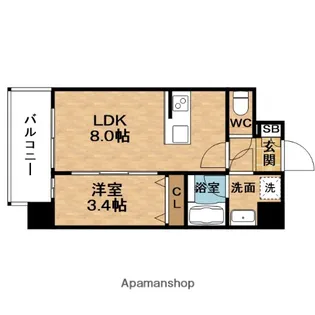 エスリードレジデンス大阪福島シティスクエア【3階】の間取り